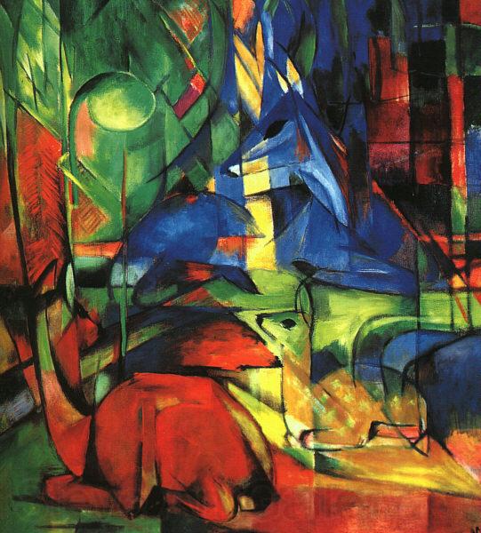 Franz Marc Deer in the Forest II Germany oil painting art